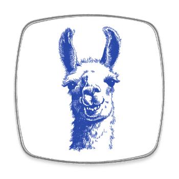 Motif de silhouette du chien bleu - Magnet carré - blanc - Devant
