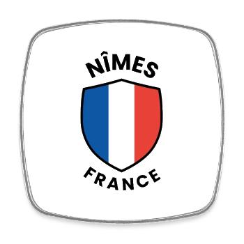 Nimes France Shield Design - Square fridge magnet - white - Front