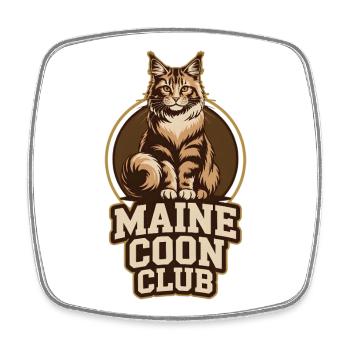 Maine Coon Club Logo Katzenliebhaber Design - Viereckiger Kühlschrankmagnet - Weiß - Vorne