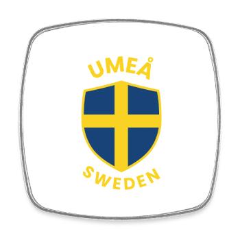 Umeå Schweden Schildwappen - Viereckiger Kühlschrankmagnet - Weiß - Vorne