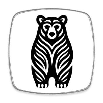 Just a Black Bear #4 | N-imal_Wears - Viereckiger Kühlschrankmagnet - Weiß - Vorne