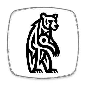 Just a Black Bear #3 - Square fridge magnet - white - Front