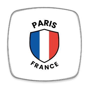 Shield design of the flag of Paris - Square fridge magnet - white - Front
