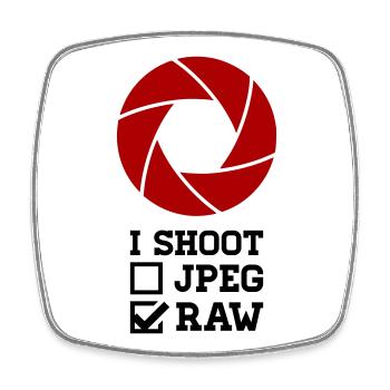 I Shoot Photography – Camera Design for Photographers - Square fridge magnet - white - Front
