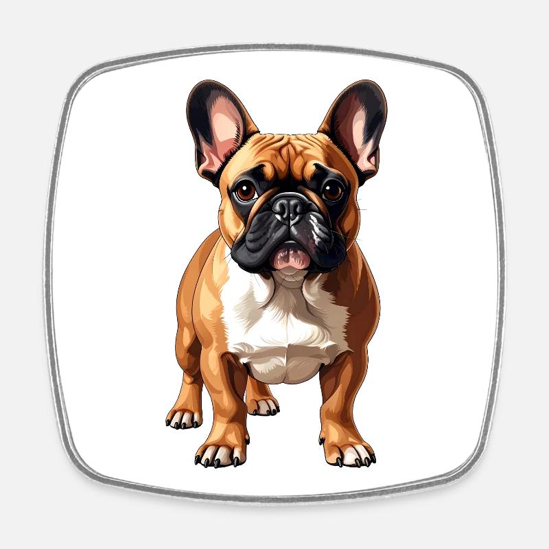 French Bulldog  - Square fridge magnet - white