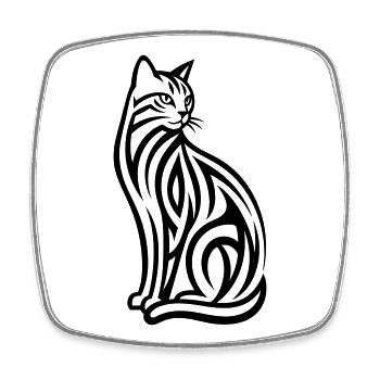 Just a Black Cat #1 | N-imal_Wears - Viereckiger Kühlschrankmagnet - Weiß - Vorne