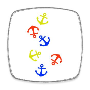 Anchor Colorful - Square fridge magnet - white - Front