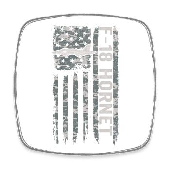F-18 Hornet Amerikanische Flagge Militärtarnung F1 - Viereckiger Kühlschrankmagnet - Weiß - Vorne