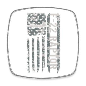 F-22 Raptor American Flag Military Camouflage F22 - Square fridge magnet - white - Front
