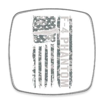 F-4 Phantom American Flag Military Camouflage F4 - Square fridge magnet - white - Front