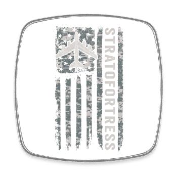B52 Stratofortress Drapeau américain Goudron militaire - Magnet carré - blanc - Devant