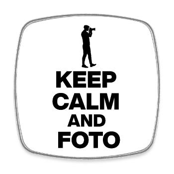 KEEP CALM AND FOTO! FOTOGRAF KAMERA - Viereckiger Kühlschrankmagnet - Weiß - Vorne