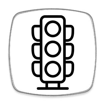 Traffic light - Square fridge magnet - white - Front