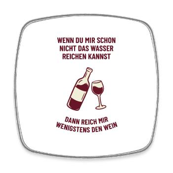 Funny Wine T-Shirt (Hand Me the Wine!) - Square fridge magnet - white - Front
