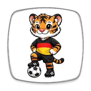 Fußball Tiger Deutschland Fan Deutsche Flagge - Viereckiger Kühlschrankmagnet - Weiß - Vorne