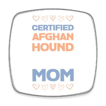 Zertifizierte Afghan Hound Mom - Viereckiger Kühlschrankmagnet - Weiß - Vorne