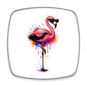 Cool Flamingo Graffiti Street Art - Square fridge magnet - white - Front