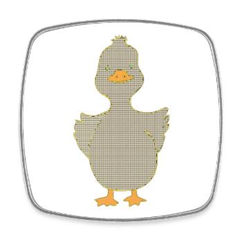 Karo-Ente mit gelbem Schnabel - Viereckiger Kühlschrankmagnet - Weiß - Vorne