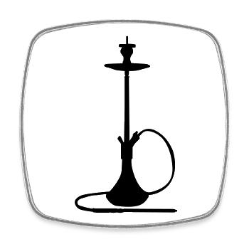 Shisha Silhouette - Square fridge magnet - white - Front
