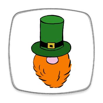 Green Leprechaun Hat - Square fridge magnet - white - Front