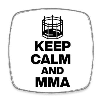 KEEP CALM AND MMA, OCTAGON FIGHT! NEANDERTHALS - Square fridge magnet - white - Front