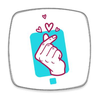 Kpop Koreanisch Finger Herz Niedlich Koreanische Pop-Liebe - Viereckiger Kühlschrankmagnet - Weiß - Vorne