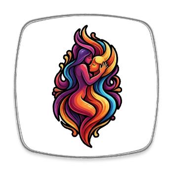 Colorful Love Embrace - Square fridge magnet - white - Front