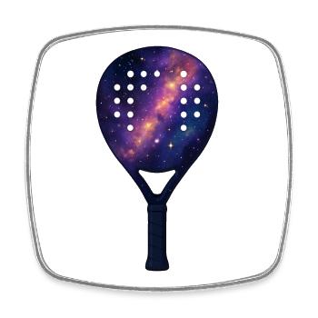 Padel-Racket – Padeliste - Viereckiger Kühlschrankmagnet - Weiß - Vorne