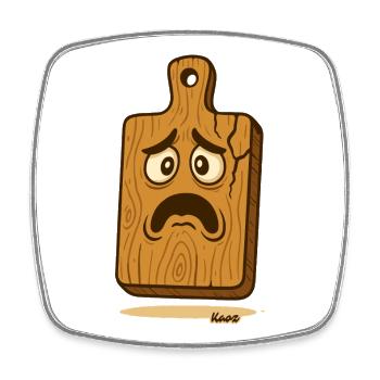 Schneidbrett_mit_Gesicht for the kitchen - Square fridge magnet - white - Front