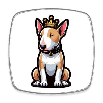 Miniatur Bullterrier Bully Bullterrierbesitzer - Viereckiger Kühlschrankmagnet - Weiß - Vorne