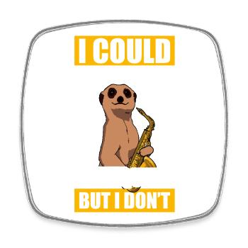 Play very quitly Saxophone Player - Square fridge magnet - white - Front