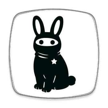 Vermummter Hase mit Stern – Antifaschismus Antifa - Viereckiger Kühlschrankmagnet - Weiß - Vorne