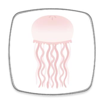 Pastel Quallen-Glanz - Viereckiger Kühlschrankmagnet - Weiß - Vorne