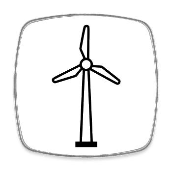 Wind Turbine Energy - Square fridge magnet - white - Front
