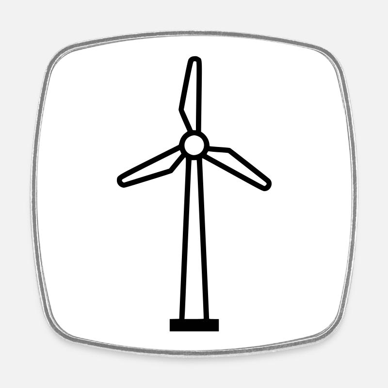 Wind Turbine Energy - Square fridge magnet - white