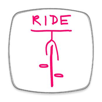 Fahrrad Fahrradfahren - Viereckiger Kühlschrankmagnet - Weiß - Vorne
