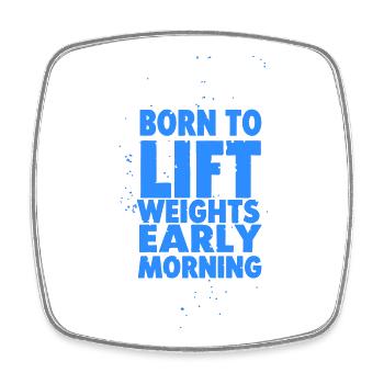 Born to lift - Viereckiger Kühlschrankmagnet - Weiß - Vorne