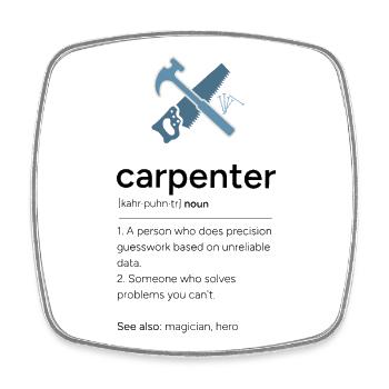 Carpenter Definition with Tools - Square fridge magnet - white - Front