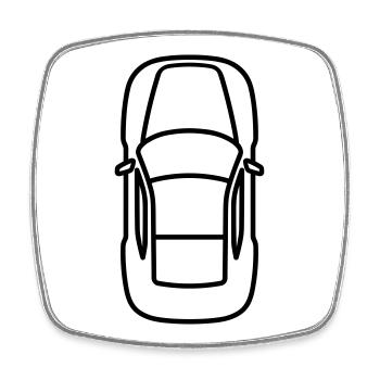 voiture - Magnet carré - blanc - Devant