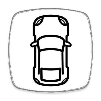 voiture - Magnet carré - blanc - Devant