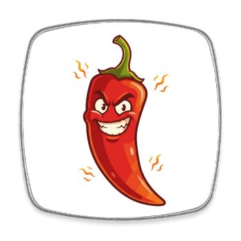 Dessin animé Angry Chili – Flamy & Naughty - Magnet carré - blanc - Devant