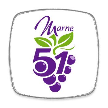 Marne 51 Vine and Grapes - Square fridge magnet - white - Front