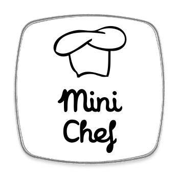 Little chef - kitchen - child - Square fridge magnet - white - Front