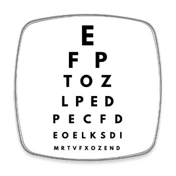 vision test 2 - Magnet carré - blanc - Devant