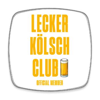 Lecker Kölsch Club Design Membre Officiel - Magnet carré - blanc - Devant