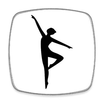 Sport Silhouetten Schatten Schattenfigur - Viereckiger Kühlschrankmagnet - Weiß - Vorne