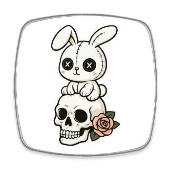 Goth Bunny Horror Rabbit Gothic Creepy Creepy - Square fridge magnet - white - Front