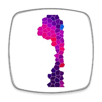 Cyber Purple Flow - Viereckiger Kühlschrankmagnet - Weiß - Vorne