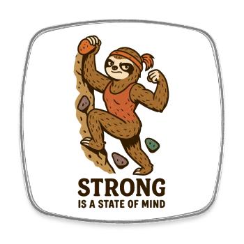 Strong Is a State of Mind – Boulder Faultier Frau - Viereckiger Kühlschrankmagnet - Weiß - Vorne