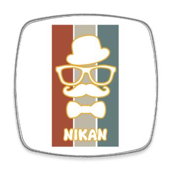 First name Nikan - Square fridge magnet - white - Front